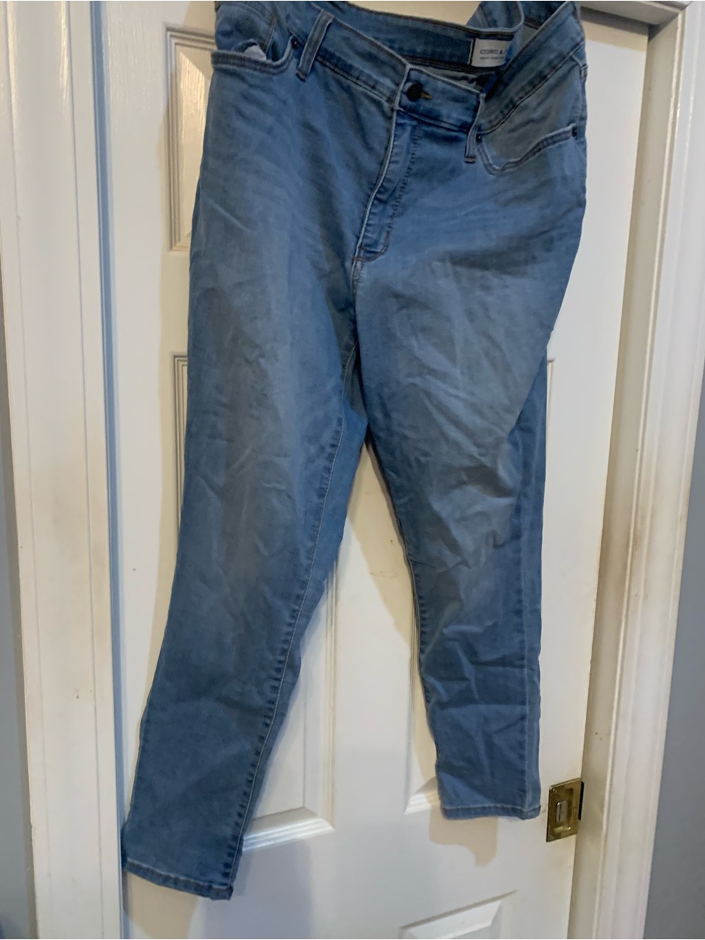 Crown & Ivy Womens Plus Size Light Blue Denim Skinny Jeans 18 Plus